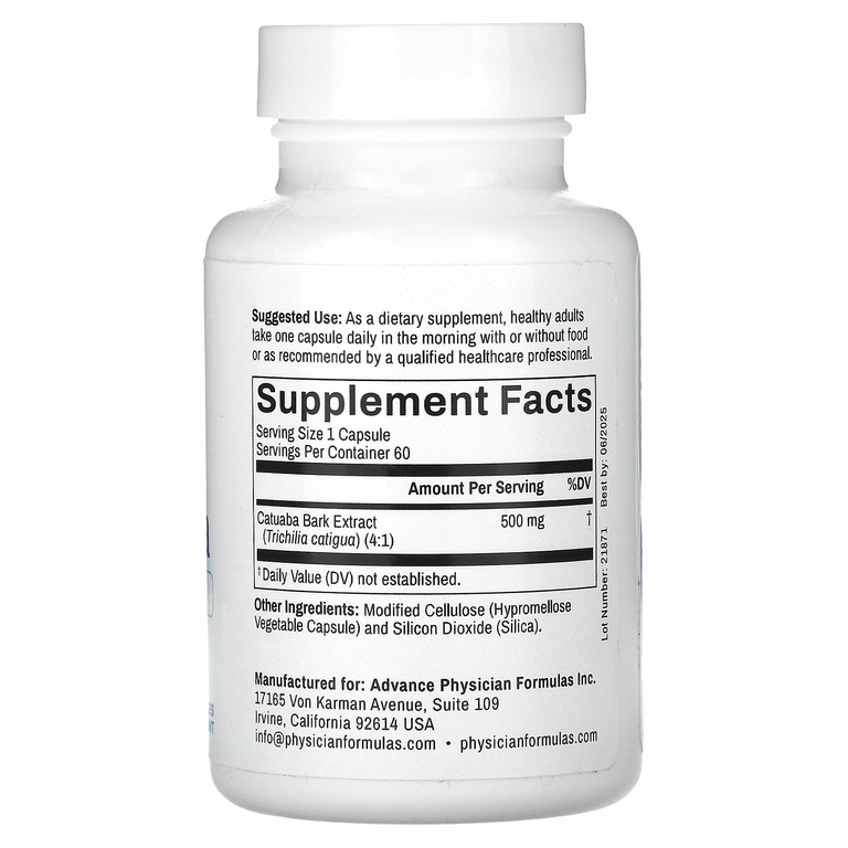 Advance Physician Formulas, катуаба, 500 мг, 60 капсул