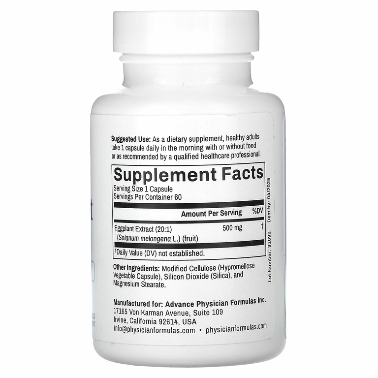 Advance Physician Formulas, экстракт баклажана, 500 мг, 60 капсул