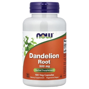 NOW Foods, корень одуванчика, 500 мг, 100 вегетарианских капсул