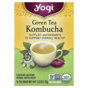 Yogi Tea, зелёный чай комбуча, 16 чайных пакетиков, 32 г (1,12 унции)