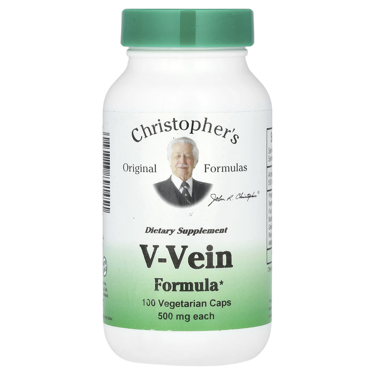 Christopher's Original Formulas, V-Vein Formula, 500 мг, 100 вегетарианских капсул