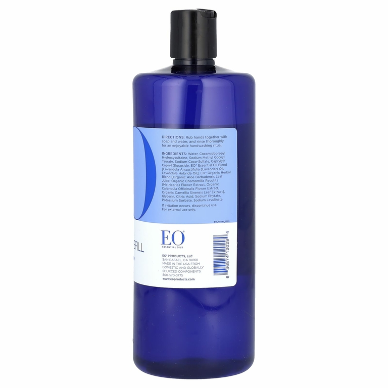 EO Products, мыло для рук, запасной блок, успокаивающая французская лаванда, 946 мл (32 жидк. унции)