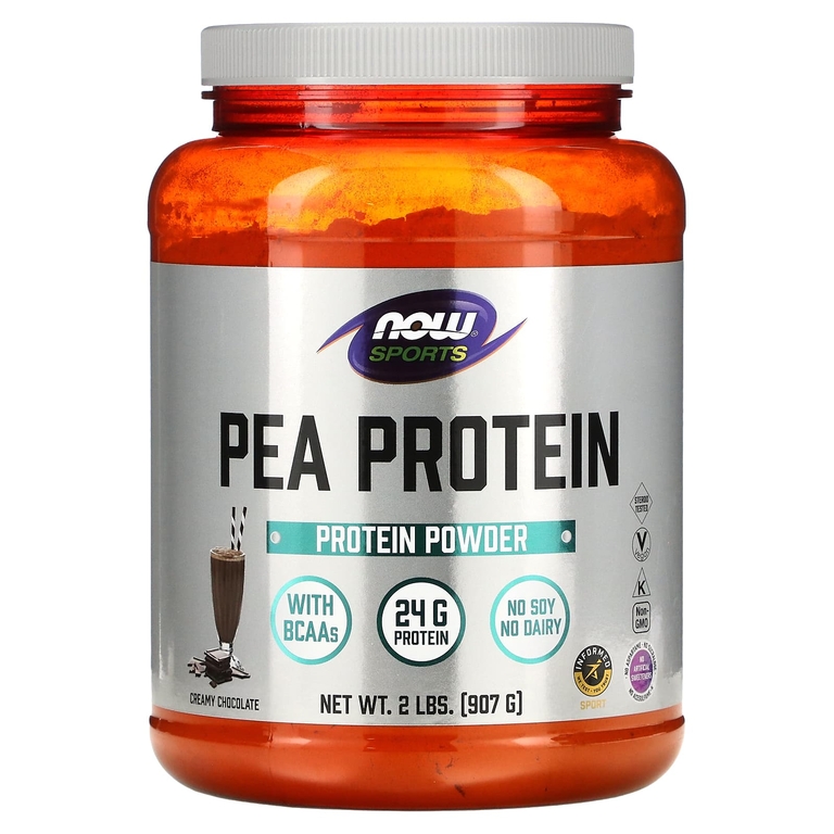 NOW Foods, Sports, гороховый белок, со вкусом сливочного шоколада, 907 г (2 фунта)