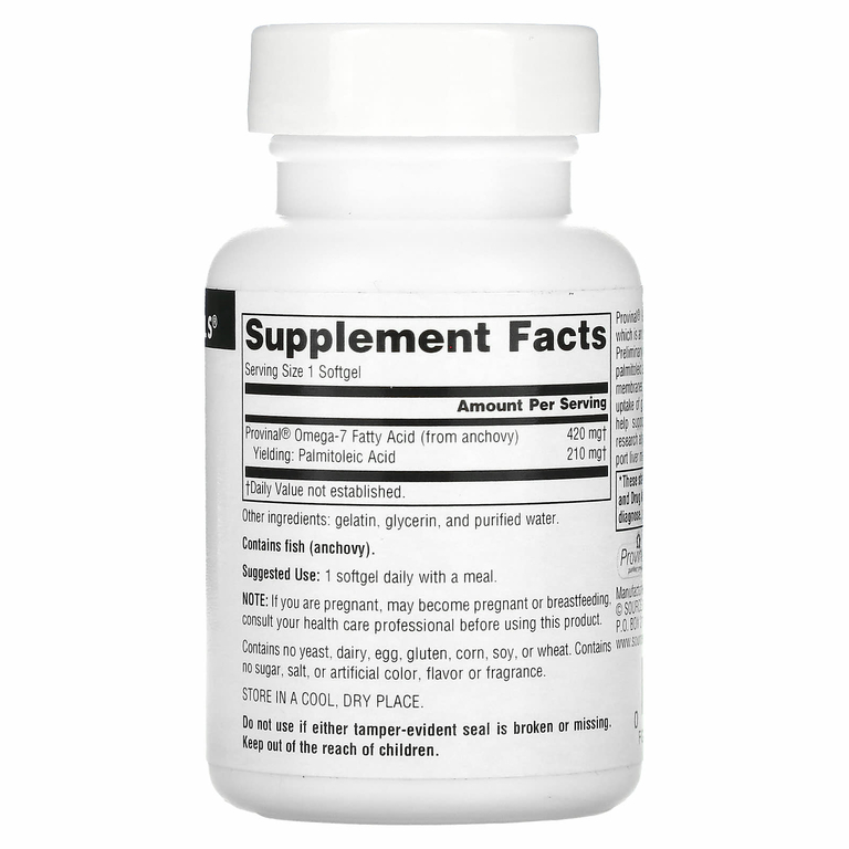 Source Naturals, Provinal омега-7, 30 капсул