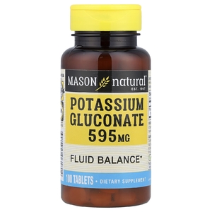 Mason Natural, глюконат калия, 595 мг, 100 таблеток