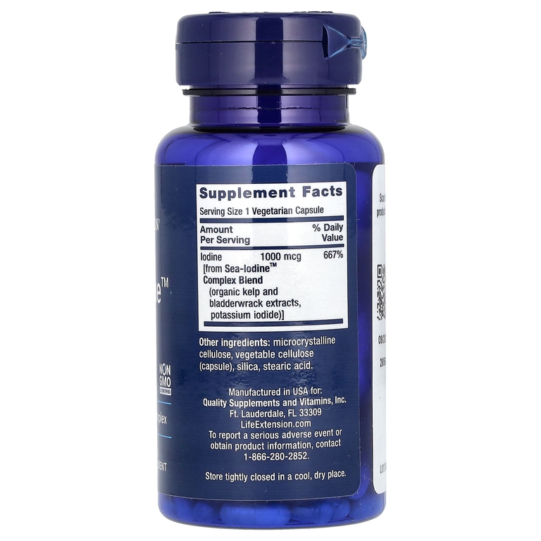 Life Extension, Sea-Iodine, 1000 мкг, 60 вегетарианских капсул