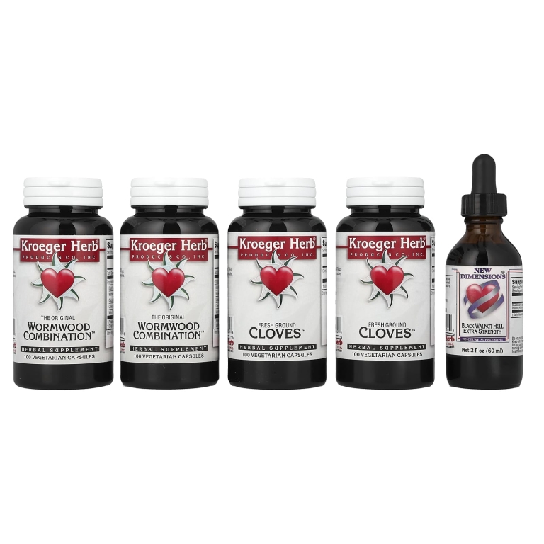 Kroeger Herb Co, набор с полынью, набор из 5 флаконов