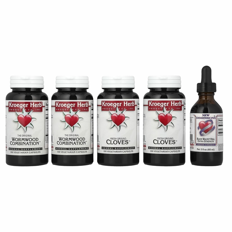 Kroeger Herb Co, набор с полынью, набор из 5 флаконов