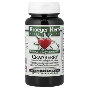 Kroeger Herb Co, комплексные концентраты, клюква, 90 вегетарианских капсул