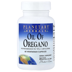 Planetary Herbals, масло орегано, 60 вегетарианских капсул (45 мг в 1 капсуле)