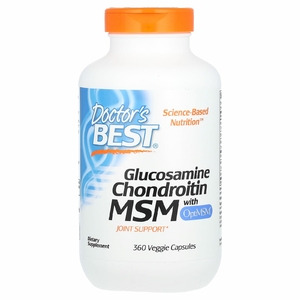 Doctor's Best, глюкозамин, хондроитин и МСМ с OptiMSM, 360 вегетарианских капсул