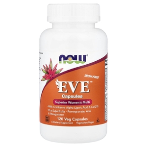 NOW Foods, мультивитамины для женщин Eve™, без железа, 120 растительных капсул