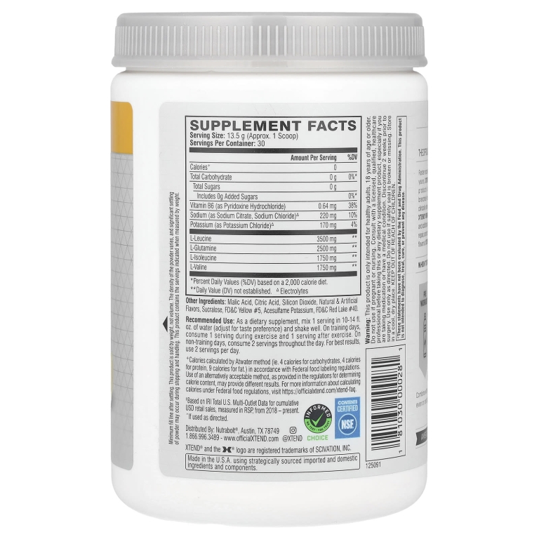 Xtend, The Original, 7 г аминокислот с разветвленной цепью (BCAA), со вкусом манго, 420 г (14,8 унции)