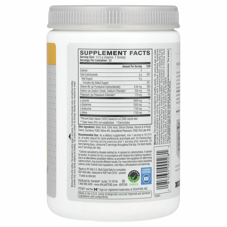 Xtend, The Original, 7 г аминокислот с разветвленной цепью (BCAA), со вкусом манго, 420 г (14,8 унции)