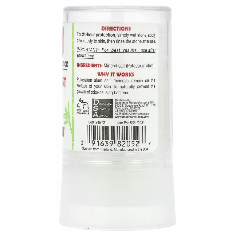 Thai Deodorant Stone, Thai Crystal Deodorant-стик, тайский кристалл, 120 г (4,25 унции)