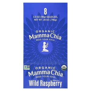 Mamma Chia, органические снеки с семенами чиа, перекус для бодрости, лесная малина, 8 порций, 99 г (3,5 унции)