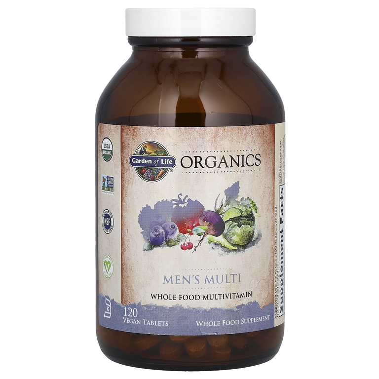 Garden of Life, MyKind Organics, мультивитамины для мужчин, 120 веганских таблеток