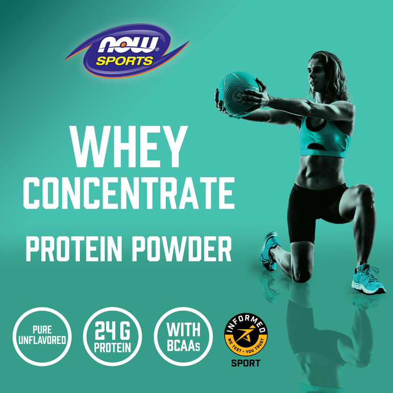 NOW Foods, Sports, концентрат сывороточного протеина в порошке, без добавок, 2268 г (5 фунтов)