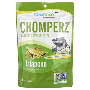SeaSnax, Chomperz®, хрустящие чипсы из морских водорослей, халапеньо, 30 г (1 унция)