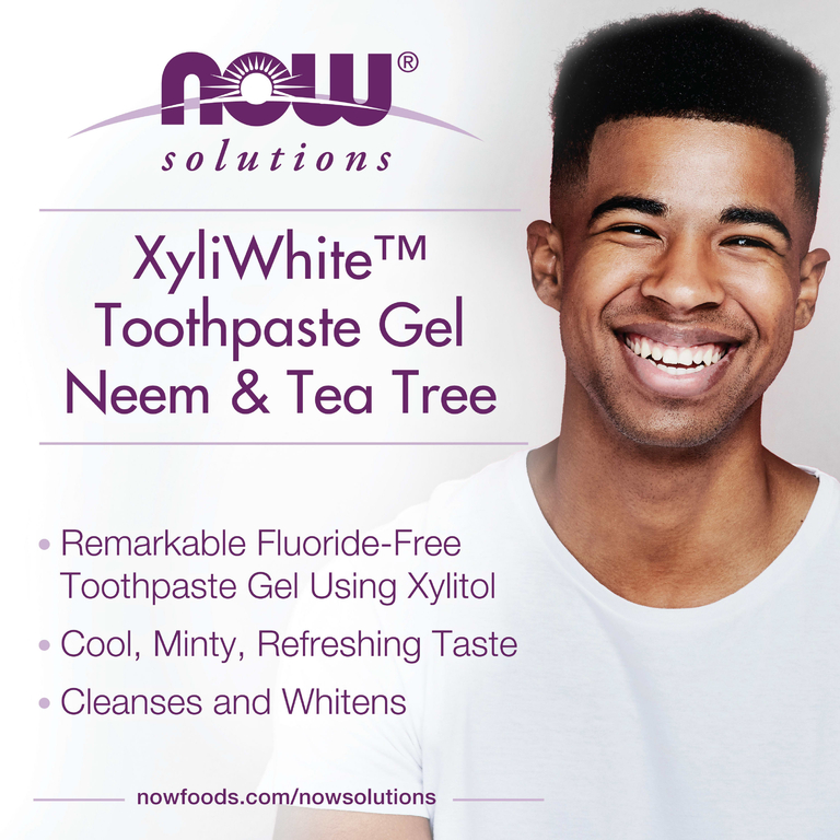 NOW Foods, Solutions, XyliWhite, зубная гель-паста, ним и чайное дерево, мята, 181 г (6,4 унции)