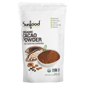 Sunfood, Органический какао-порошок, 454 г (1 фунт) (Товар снят с продажи) 