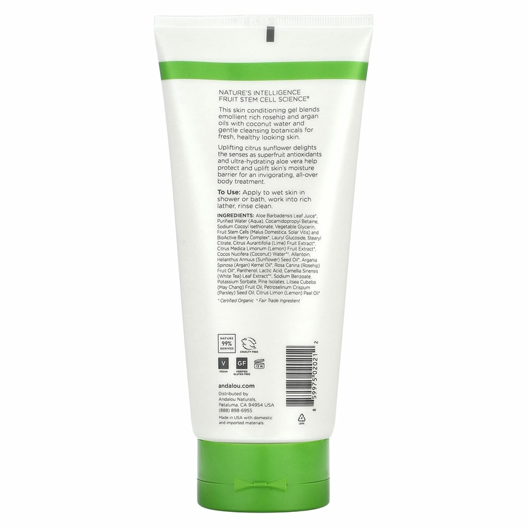 Andalou Naturals, Гель для душа, бодрящий, с цитрусовыми и подсолнухами, 251 мл (8,5 жидк. Унции)