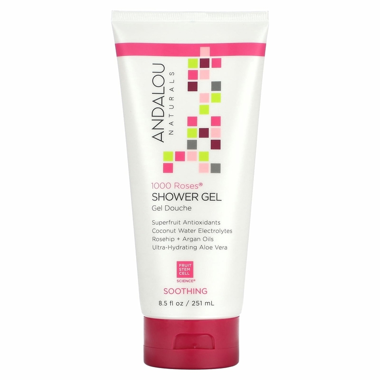 Andalou Naturals, Гель для душа, успокаивающий, 1000 роз, 251 мл (8,5 жидк. унц.)