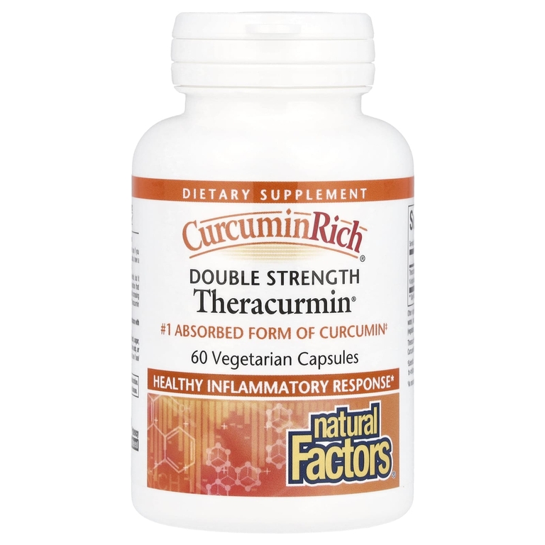 Natural Factors, CurcuminRich, Theracurmin двойной силы, 60 растительных капсул