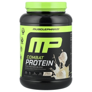 MusclePharm, Combat®, протеиновый порошок, ванильное мороженое, 900 г (2 фунта) (Товар снят с продажи) 