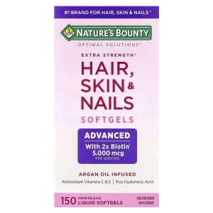 Nature's Bounty, Optimal Solutions®, добавка для волос, кожи и ногтей, 150 капсул с жидкостью с быстрым высвобождением