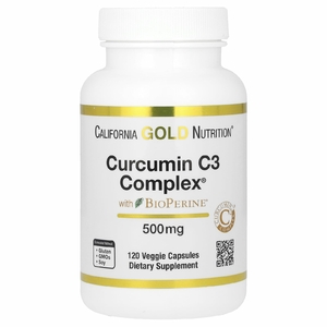 California Gold Nutrition, Curcumin C3 Complex с экстрактом BioPerine, 500 мг, 120 растительных капсул