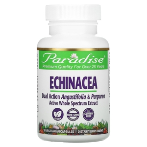 Paradise Herbs, эхинацея, 30 вегетарианских капсул