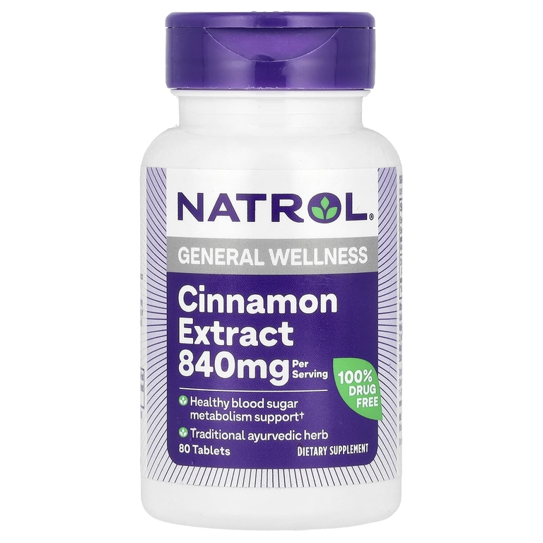 Natrol, Экстракт корицы, 840 мг, 80 таблеток (420 мг в каждой таблетке) (Товар снят с продажи) 