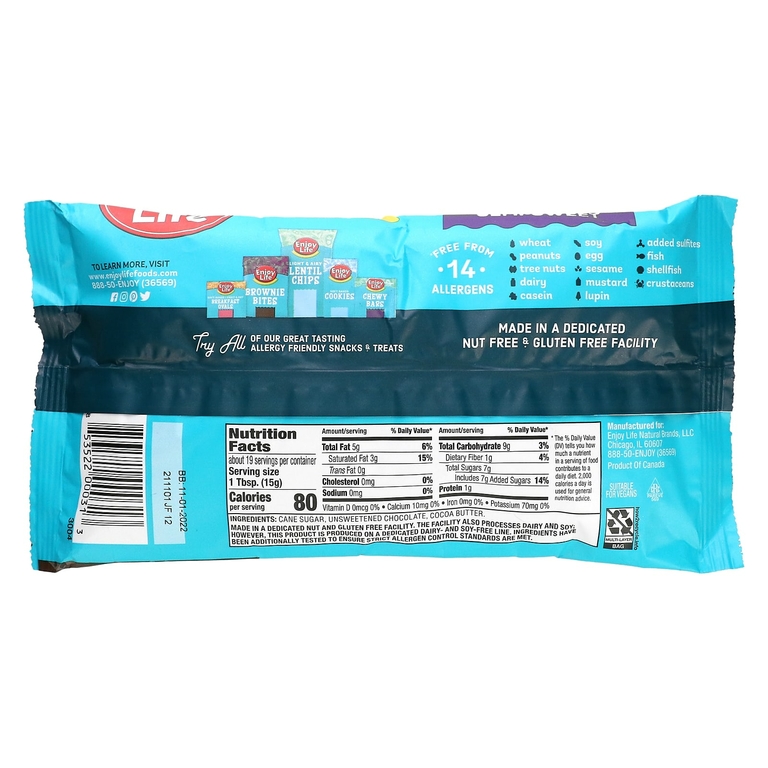 Enjoy Life Foods, Mega Chunks, полусладкий шоколад, 283 г (10 унций)