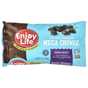 Enjoy Life Foods, Mega Chunks, полусладкий шоколад, 283 г (10 унций)