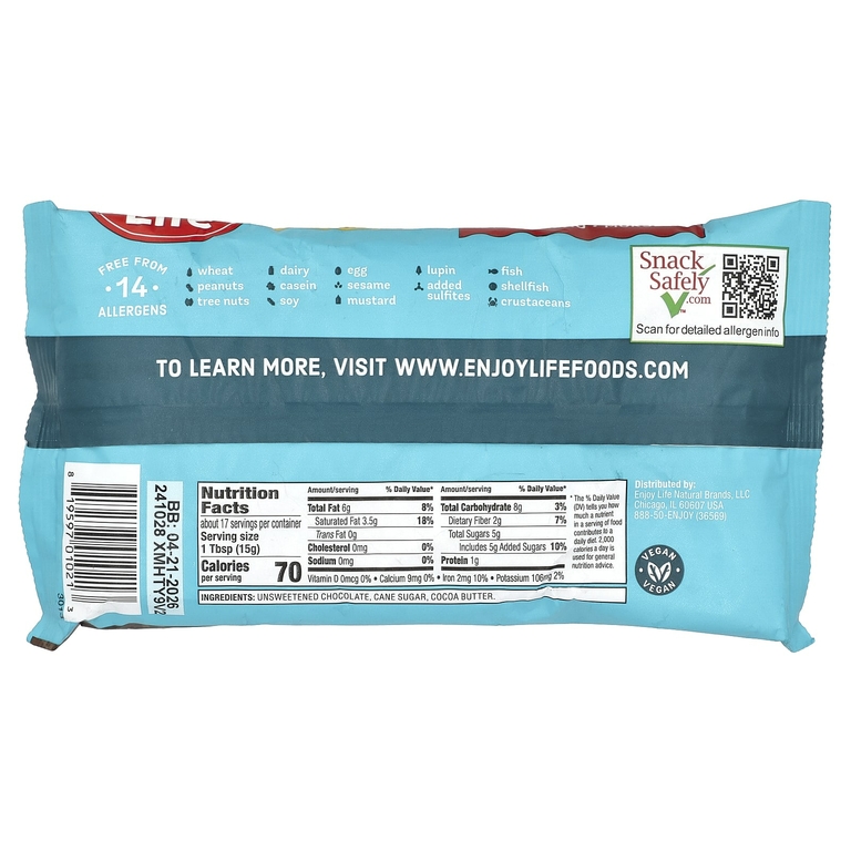 Enjoy Life Foods, Morsel, темный шоколад, 69% какао, 255 г (9 унций)