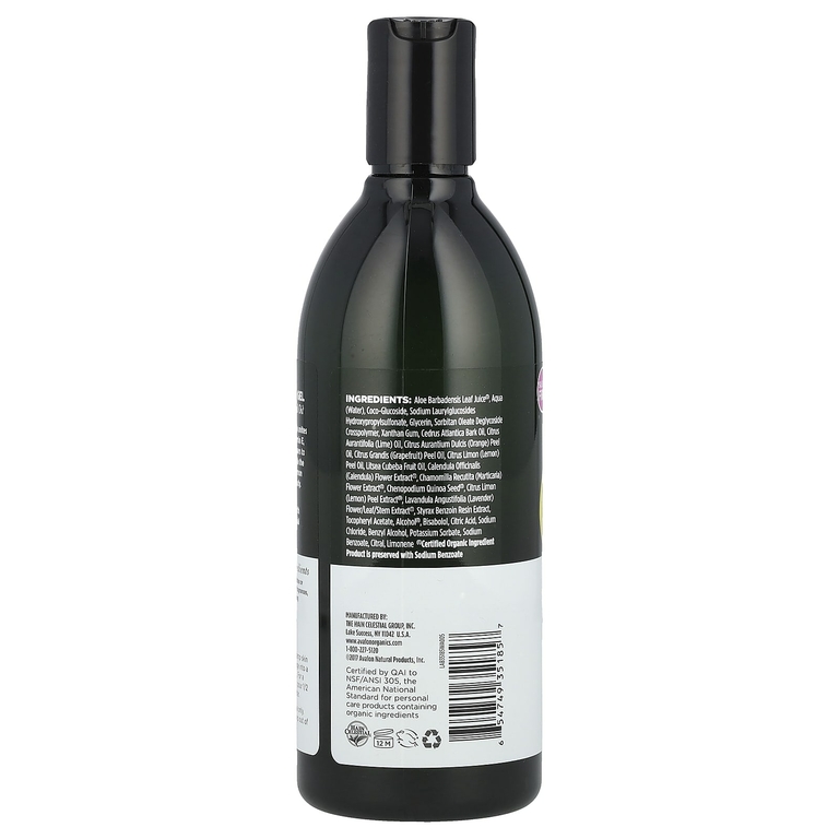 Avalon Organics, Гель для ванны и душа, освежающий лимон, 355 мл (12 жидк. Унций)