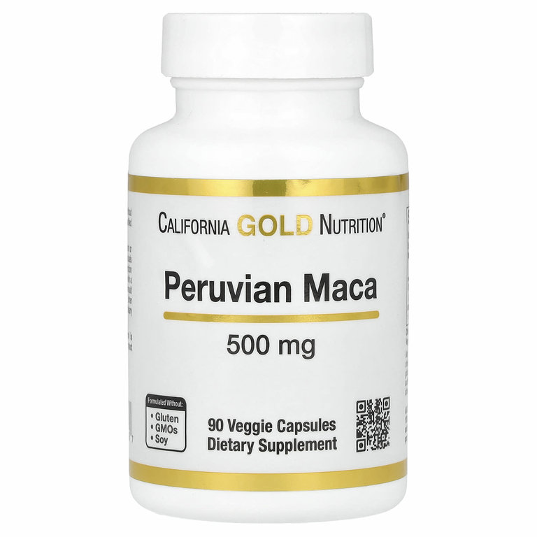 California Gold Nutrition, перуанская мака, 500 мг, 90 вегетарианских капсул