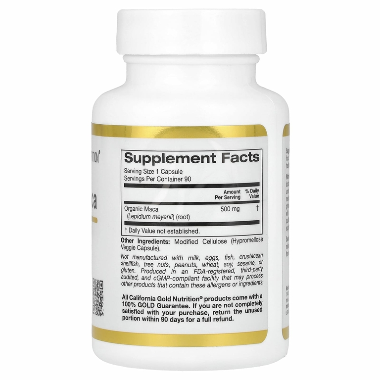 California Gold Nutrition, перуанская мака, 500 мг, 90 вегетарианских капсул