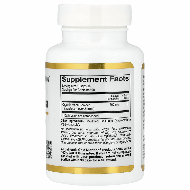 California Gold Nutrition, перуанская мака, 500 мг, 90 вегетарианских капсул