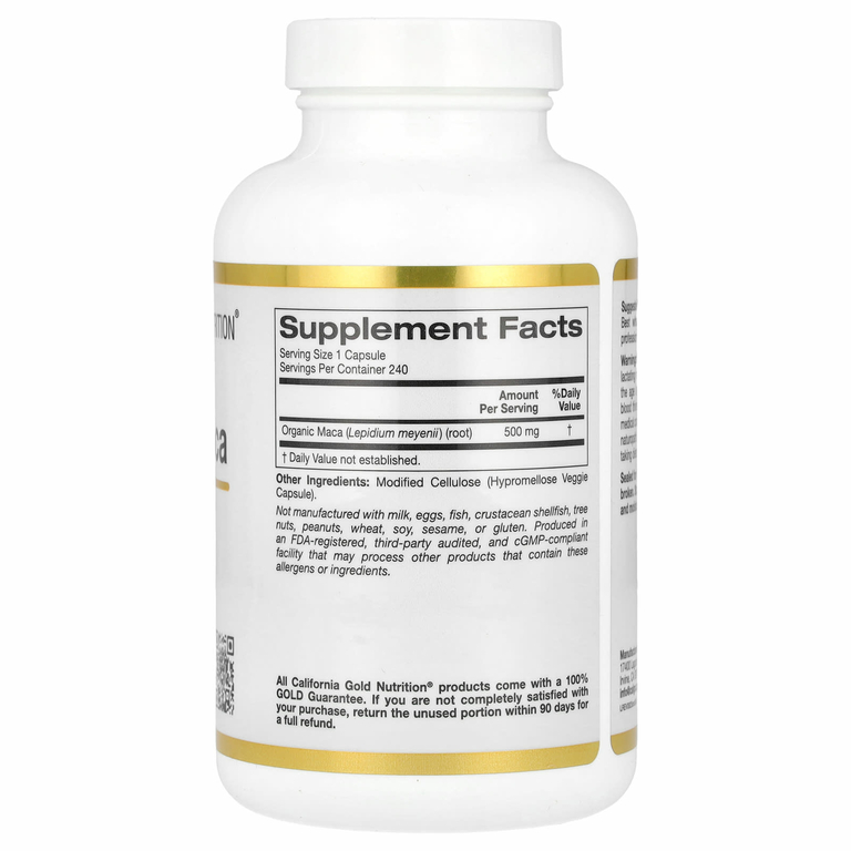 California Gold Nutrition, перуанская мака, 500 мг, 240 растительных капсул