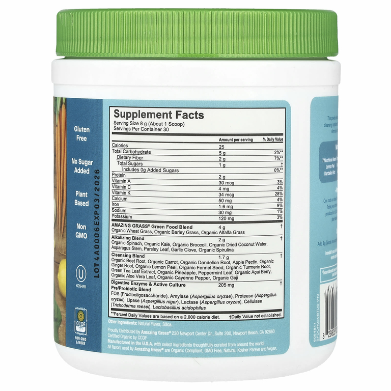 Amazing Grass, Green Superfood, добавка для снижения кислотности и выведения токсинов, 240 г (8,5 унции)