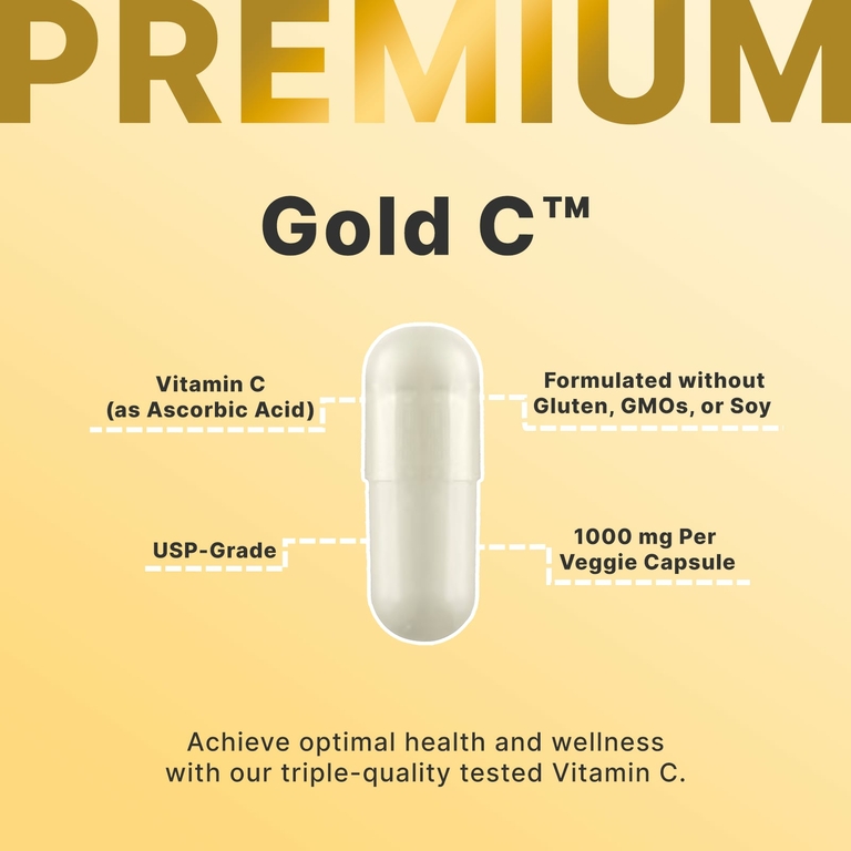 California Gold Nutrition, Gold C, витамин C класса USP, 1000 мг, 60 вегетарианских капсул
