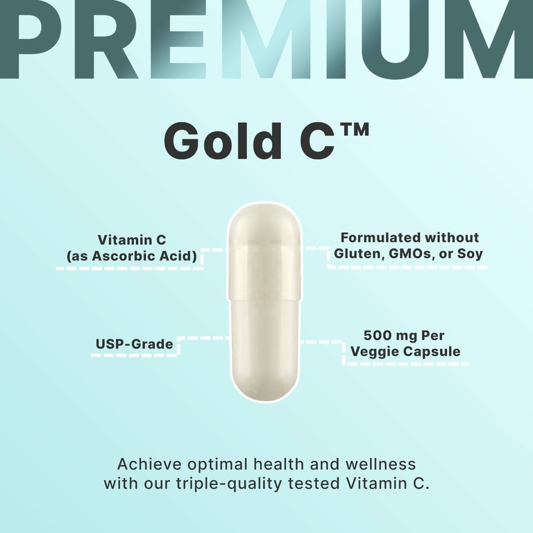 California Gold Nutrition, Gold C, витамин C класса USP, 500 мг, 240 вегетарианских капсул