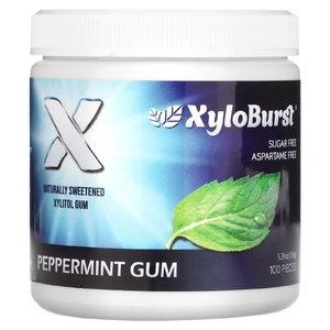 Xyloburst, Жевательная резинка с ксилитолом, перечная мята, 5,29 унций (100 г), 100 штук