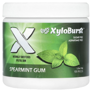 Xyloburst, Жевательная резинка с ксилитолом, мятный вкус, 5,29 унции (150 г), 100 штук.