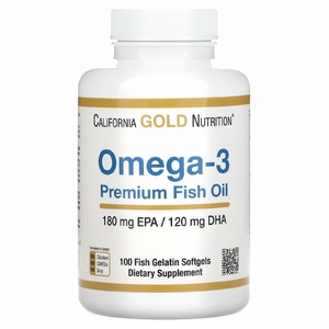 California Gold Nutrition, омега-3, рыбий жир премиального качества, 100 капсул из рыбьего желатина