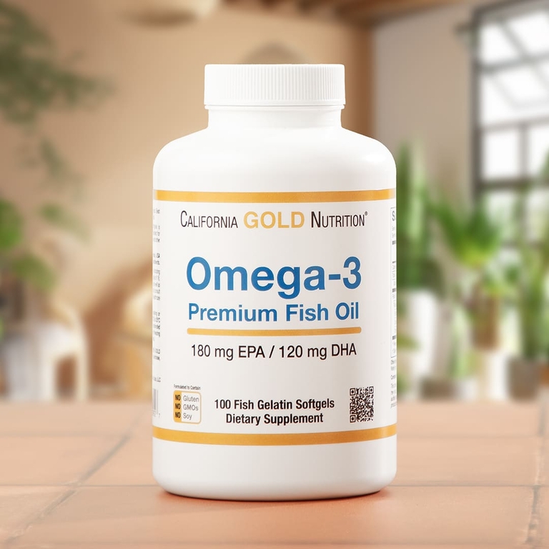 California Gold Nutrition, омега-3, рыбий жир премиального качества, 100 капсул из рыбьего желатина