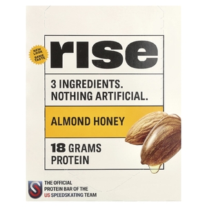 Rise Bar, Протеиновый батончик, миндальный мед, 12 батончиков по 60 г (2,1 унции)