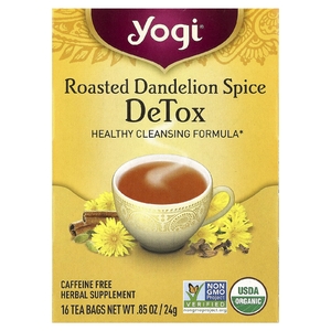 Yogi Tea, травяной чай, обжаренный одуванчик, без кофеина, 16 чайных пакетиков, 24 г (0,85 унции)